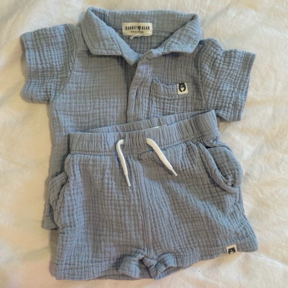 Rabbit & Bear Kids Blue Matching Set